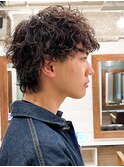 原宿メンズパーマスパイラルパーマツイストスパイラルパーマ眉毛