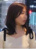 小顔カット/顔周りレイヤー/ゆる巻きミディ/愛されセミロング