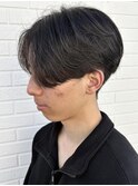 メンズマッシュセンターパートスパイラルパーマニュアンスパーマ