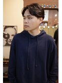 メンズセンターパートニュアンスパーマカルマヘア刈り上げ岡山