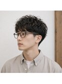 大人メンズツーブロックナチュラルパーマ　20代 30代 40代 50代