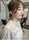 ヘアセット／ヘアアレンジ/編み下ろしアレンジ/顔まわりカット