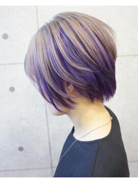 ヘアテリア リュウ 大塚(hair teria ryu) ブリーチ2回ベース/ショートインナーパープル