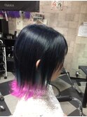 ブルーブラックインナーグラデ―ヘアカラーTRICK style！