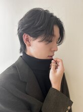 ヘアメイク カン プラスエフ(HAIR MAKE KANN+f) メンズウルフ センターパート
