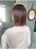 ボブ ワンレングス 切りっぱなし イルミナカラー