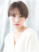 グレーベージュ小顔ツヤ髪ナチュラルマッシュm古河20代30代40代