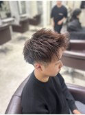 束感ショート アップバング メンズカット