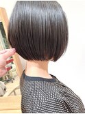 Say.ショートボブブルーカラーホワイトグレージュデジタルパーマ
