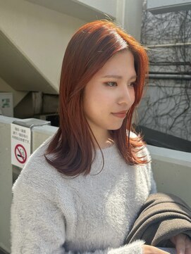 ラミエ バイ メルト 吉祥寺(lamie by melt) 小川/ブリーチなしwカラーオレンジブラウンミディアムレイヤー