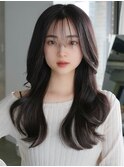 デジタルパーマくびれロングイメチェンレイヤーパーマ前髪