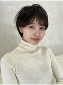 耳掛けナチュラルパーマショート
