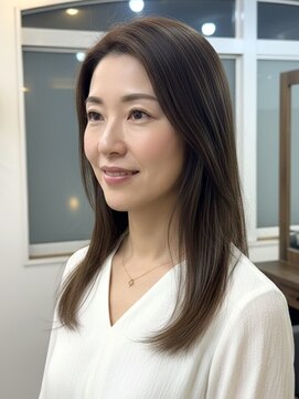 大人レイヤーカット/シャギー/前髪なし/30代40代50打