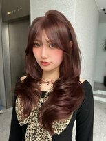 天神美容室&nbsp;海外レイヤーカットハッシュカットグレージュ