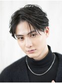 ナチュラル毛流れパーマシースルーマッシュセンターパート