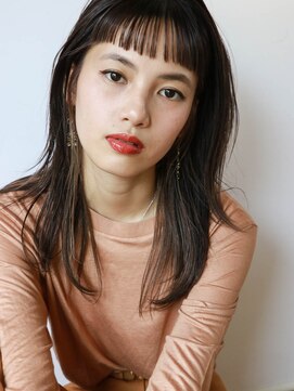 ローブ アオヤマ(LOAVE AOYAMA) 【LOAVE】オン眉バングのレイヤーミディ / インナーカラー