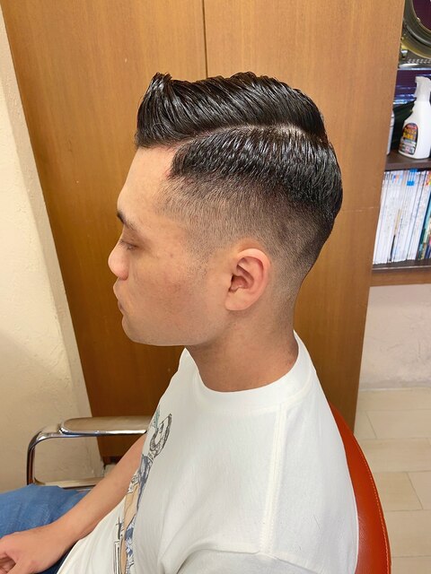 【HOMME HAIR 稲田】 サイドパート フェード スタイル