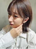 くびれヘア顔周り韓国レイヤーカット黒髪ショートミディアム/柏