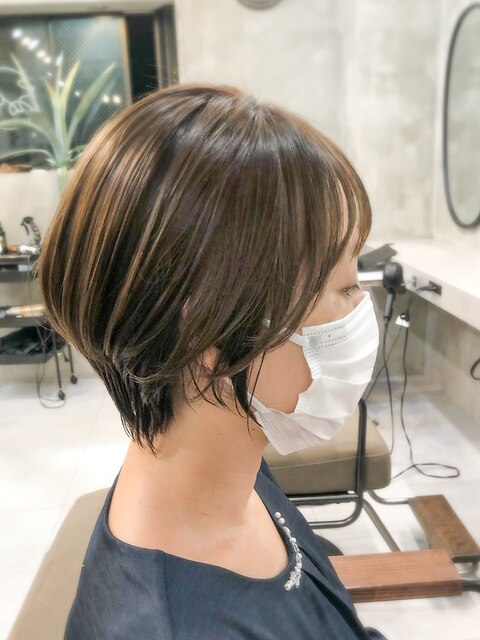 【ハイトーンベージュ】の大人ショート/横浜髪質改善