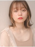 イヤリングカラー　ボブ　大人かわいい　フェザーバング