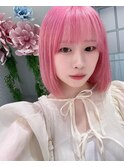 ピンクカラー ホワイトピンク ボブ ハイトーン☆