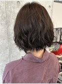 ＊]ふわふわボブ大人女子可愛い前髪くるくるパーマボブ30代40代2