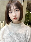 ミニボブ/切りっぱなしボブ/ボブ/タッセルボブ/ベージュカラー