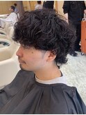 メンズマッシュウルフスパイラルパーマ