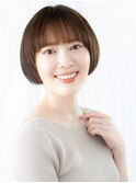 透明感カラーツヤ髪ヘルシースタイル丸みボブb古河20代30代40代