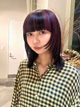 エルム 原宿 表参道(yelm) ブリーチデザインカラーブロックハイライトとデザインレイヤー