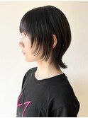 【morio松戸 アイダ】黒髪ウルフミディアムウルフウルフレイヤー
