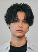 原宿フェザーパーマメンズカットセンターパートコンマヘアfifth