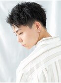 短髪かき上げダークアッシュくせ毛風フェザーマッシュf北浦和