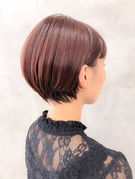 スー 渋谷(suu) 大人かわいい丸みピンクベージュカラーボブ＜徳竹