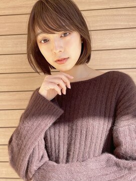 メゾンドイギー(MAISON de IGGY) 流し前髪でやわらかシースルーボブ◎くびれ/イメチェン