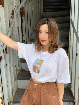 リアイス(Re:ICE) ミニウルフ/くすみブルー/流れるレイヤー/インナーハイライト