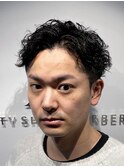 スパイラルパーマツーブロックメンズスタイル/銀座<理容室>