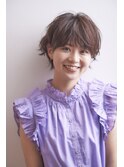大人ガーリーゆるふわエアリーショートヘア30代梅ヶ丘美容室