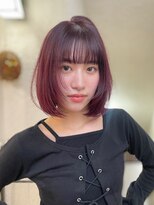 エイン(EYN) レイヤーボブ/ワインレッド/ブリーチなしカラー