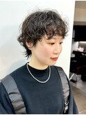 マッシュショートパーマ/マッシュウルフパーマ/ショートボブ