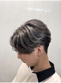 メンズバレイヤージュ　ニュアンスパーマ　ブリーチ　ハイライト