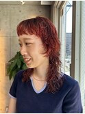 【kanae/藤沢】レイヤーカット/レッドカラー