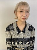 ホワイトブロンド/ボブ/フェザーバング_下北沢