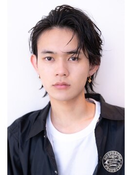 エフエム 渋谷(FM) アッシュブラックマッシュパーマ刈り上げツーブロック