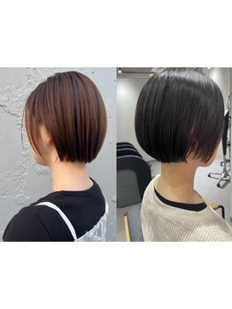 カラーとセットでのスタイルチェンジも◎骨格や髪質を見極め、あなただけの似合わせショートを実現します♪