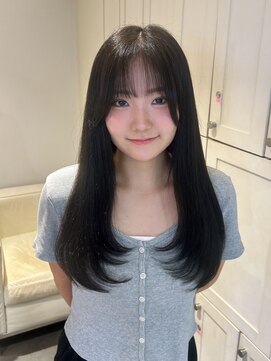 ベレーザ 渋谷(BELEZA) 15560髪質改善前髪カット黒髪オリーブグレージュレイヤー