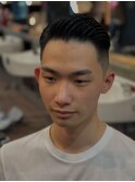 ビジネスサイドパーマで魅せるBARBERクラシックオールバック
