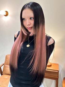 ハーパーズ 渋谷(harpers) ピンクベージュエンドカラーブラック