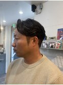 メンズカットフェードセンターパートニュアンスパーマ