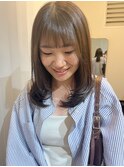 透明感カラーマロンベージュレイヤーカット